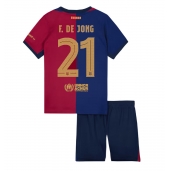 Otroški Barcelona Frenkie de Jong #21 Replika nogometni dresi kompleti Domači 2024-25 Kratek Rokav (+ hlače)