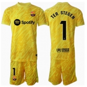 Otroški Barcelona Ter Stegen #1 Vratar Replika nogometni dresi kompleti Domači 2024-25 Kratek Rokav (+ hlače)