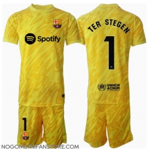Otroški Barcelona Ter Stegen #1 Vratar Replika nogometni dresi kompleti Domači 2024-25 Kratek Rokav (+ hlače)