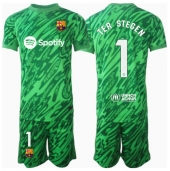 Otroški Barcelona Ter Stegen #1 Vratar Replika nogometni dresi kompleti Gostujoči 2024-25 Kratek Rokav (+ hlače)