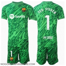 Otroški Barcelona Ter Stegen #1 Vratar Replika nogometni dresi kompleti Gostujoči 2024-25 Kratek Rokav (+ hlače)