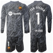 Otroški Barcelona Ter Stegen #1 Vratar Replika nogometni dresi kompleti Tretji 2024-25 Dolgi Rokav (+ hlače)