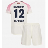 Otroški Bayer Leverkusen Edmond Tapsoba #12 Replika nogometni dresi kompleti Gostujoči 2025-26 Kratek Rokav (+ hlače)