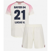 Otroški Bayer Leverkusen Lucas Vazquez #21 Replika nogometni dresi kompleti Gostujoči 2025-26 Kratek Rokav (+ hlače)
