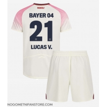 Otroški Bayer Leverkusen Lucas Vazquez #21 Replika nogometni dresi kompleti Gostujoči 2025-26 Kratek Rokav (+ hlače)