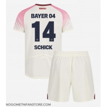 Otroški Bayer Leverkusen Patrik Schick #14 Replika nogometni dresi kompleti Gostujoči 2025-26 Kratek Rokav (+ hlače)