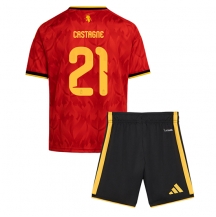 Otroški Belgija Timothy Castagne #21 Replika nogometni dresi kompleti Domači SP 2026 Kratek Rokav (+ hlače)
