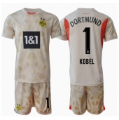 Otroški Borussia Dortmund Gregor Kobel #1 Vratar Replika nogometni dresi kompleti Domači 2024-25 Kratek Rokav (+ hlače)