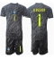 Otroški Brazilija Alisson Becker #1 Vratar Replika nogometni dresi kompleti Gostujoči Copa America 2024 Kratek Rokav (+ hlače)