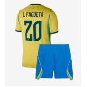 Otroški Brazilija Lucas Paqueta #20 Replika nogometni dresi kompleti Domači SP 2026 Kratek Rokav (+ hlače)