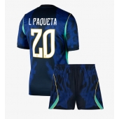 Otroški Brazilija Lucas Paqueta #20 Replika nogometni dresi kompleti Gostujoči SP 2026 Kratek Rokav (+ hlače)