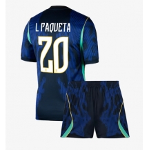 Otroški Brazilija Lucas Paqueta #20 Replika nogometni dresi kompleti Gostujoči SP 2026 Kratek Rokav (+ hlače)