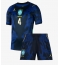 Otroški Brazilija Marquinhos #4 Replika nogometni dresi kompleti Gostujoči SP 2026 Kratek Rokav (+ hlače)