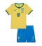 Otroški Brazilija Vinicius Junior #10 Replika nogometni dresi kompleti Domači SP 2026 Kratek Rokav (+ hlače)