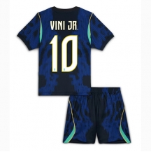 Otroški Brazilija Vinicius Junior #10 Replika nogometni dresi kompleti Gostujoči SP 2026 Kratek Rokav (+ hlače)