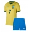 Otroški Brazilija Vinicius Junior #7 Replika nogometni dresi kompleti Domači SP 2026 Kratek Rokav (+ hlače)