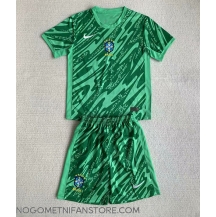 Otroški Brazilija Vratar Replika nogometni dresi kompleti Domači Copa America 2024 Kratek Rokav (+ hlače)