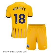 Otroški Brighton Danny Welbeck #18 Replika nogometni dresi kompleti Gostujoči 2024-25 Kratek Rokav (+ hlače)