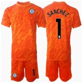Otroški Chelsea Robert Sanchez #1 Vratar Replika nogometni dresi kompleti Domači 2024-25 Kratek Rokav (+ hlače)