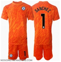 Otroški Chelsea Robert Sanchez #1 Vratar Replika nogometni dresi kompleti Domači 2024-25 Kratek Rokav (+ hlače)