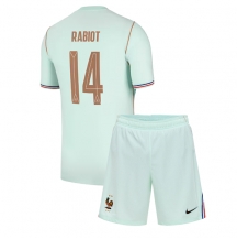 Otroški Francija Adrien Rabiot #14 Replika nogometni dresi kompleti Gostujoči SP 2026 Kratek Rokav (+ hlače)