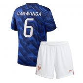 Otroški Francija Eduardo Camavinga #6 Replika nogometni dresi kompleti Domači SP 2026 Kratek Rokav (+ hlače)