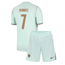Otroški Francija Ousmane Dembele #7 Replika nogometni dresi kompleti Gostujoči SP 2026 Kratek Rokav (+ hlače)