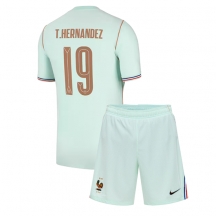 Otroški Francija Theo Hernandez #19 Replika nogometni dresi kompleti Gostujoči SP 2026 Kratek Rokav (+ hlače)