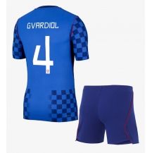 Otroški Hrvaška Josko Gvardiol #4 Replika nogometni dresi kompleti Gostujoči SP 2026 Kratek Rokav (+ hlače)
