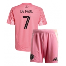 Otroški Inter Miami Rodrigo De Paul #7 Replika nogometni dresi kompleti Domači 2025-26 Kratek Rokav (+ hlače)