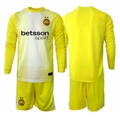 Otroški Inter Milan Vratar Replika nogometni dresi kompleti Gostujoči 2025-26 Dolgi Rokav (+ hlače)