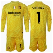Otroški Inter Milan Yann Sommer #1 Vratar Replika nogometni dresi kompleti Gostujoči 2024-25 Dolgi Rokav (+ hlače)