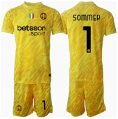 Otroški Inter Milan Yann Sommer #1 Vratar Replika nogometni dresi kompleti Gostujoči 2024-25 Kratek Rokav (+ hlače)