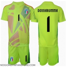 Otroški Italija Gianluigi Donnarumma #1 Vratar Replika nogometni dresi kompleti Domači EP 2024 Kratek Rokav (+ hlače)