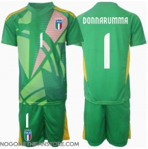 Otroški Italija Gianluigi Donnarumma #1 Vratar Replika nogometni dresi kompleti Gostujoči EP 2024 Kratek Rokav (+ hlače)