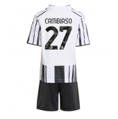 Otroški Juventus Andrea Cambiaso #27 Replika nogometni dresi kompleti Domači 2025-26 Kratek Rokav (+ hlače)