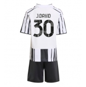 Otroški Juventus Jonathan David #30 Replika nogometni dresi kompleti Domači 2025-26 Kratek Rokav (+ hlače)