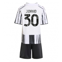 Otroški Juventus Jonathan David #30 Replika nogometni dresi kompleti Domači 2025-26 Kratek Rokav (+ hlače)