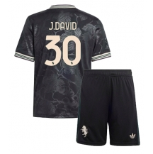 Otroški Juventus Jonathan David #30 Replika nogometni dresi kompleti Tretji 2025-26 Kratek Rokav (+ hlače)