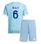 Otroški Juventus Lloyd Kelly #6 Replika nogometni dresi kompleti Gostujoči 2025-26 Kratek Rokav (+ hlače)