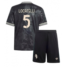 Otroški Juventus Manuel Locatelli #5 Replika nogometni dresi kompleti Tretji 2025-26 Kratek Rokav (+ hlače)
