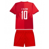 Otroški Kanada Jonathan David #10 Replika nogometni dresi kompleti Domači SP 2026 Kratek Rokav (+ hlače)