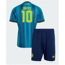 Otroški Kolumbija James Rodriguez #10 Replika nogometni dresi kompleti Gostujoči SP 2026 Kratek Rokav (+ hlače)