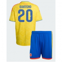 Otroški Kolumbija Juan Fernando Quintero #20 Replika nogometni dresi kompleti Domači SP 2026 Kratek Rokav (+ hlače)