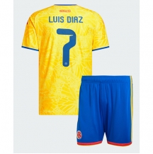 Otroški Kolumbija Luis Diaz #7 Replika nogometni dresi kompleti Domači SP 2026 Kratek Rokav (+ hlače)