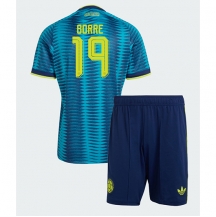 Otroški Kolumbija Rafael Santos Borre #19 Replika nogometni dresi kompleti Gostujoči SP 2026 Kratek Rokav (+ hlače)