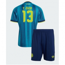 Otroški Kolumbija Yerry Mina #13 Replika nogometni dresi kompleti Gostujoči SP 2026 Kratek Rokav (+ hlače)