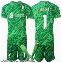 Otroški Liverpool Alisson Becker #1 Vratar Replika nogometni dresi kompleti Gostujoči 2024-25 Kratek Rokav (+ hlače)