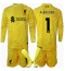 Otroški Liverpool Alisson Becker #1 Vratar Replika nogometni dresi kompleti Tretji 2024-25 Dolgi Rokav (+ hlače)