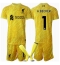 Otroški Liverpool Alisson Becker #1 Vratar Replika nogometni dresi kompleti Tretji 2024-25 Kratek Rokav (+ hlače)
